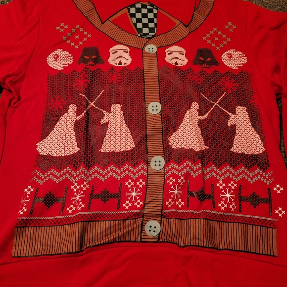 Disney Star Wars Darth Vader Obi-Wan Keobi Christmas Crewneck Sweater - Picture 2 of 3